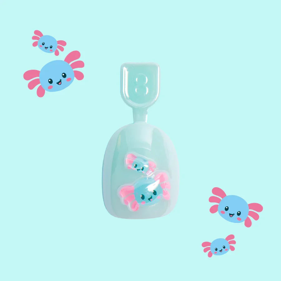 Rainbow Axolotl Chrome - Pressies | Extra Short Short | Round