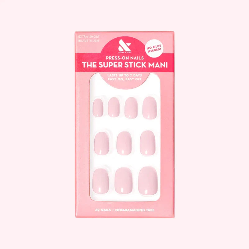 Brave Blush | Extra Short | Round - Tab Press-On
