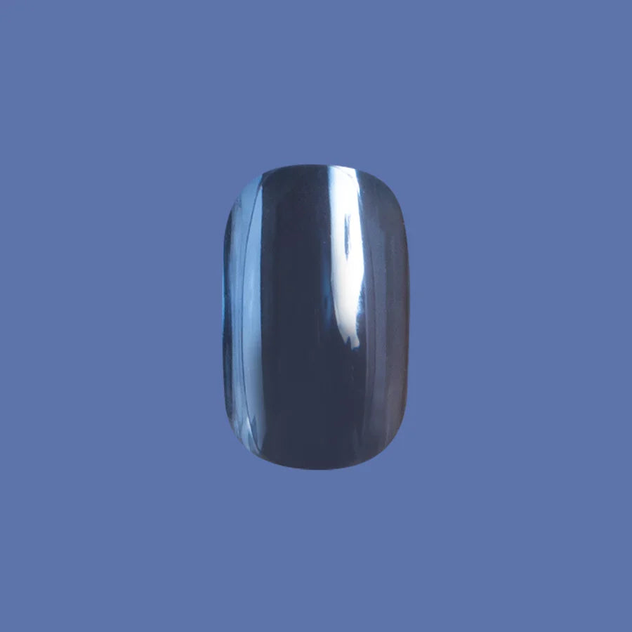 Suited Chrome - Tab Press-On | Extra Short | Squoval