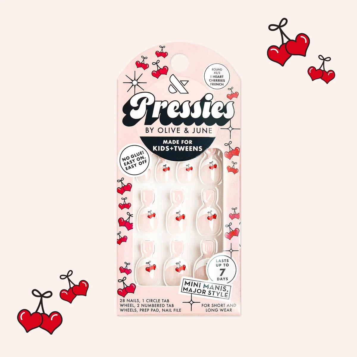 I HEART CHERRIES FRENCH - Pressies | Extra Short Short | Round