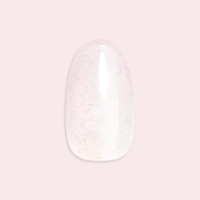 Milky Micro Glitter - Press-On | Medium | Oval