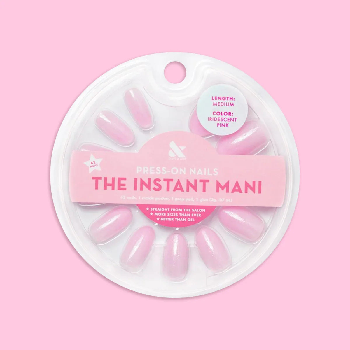Iridescent Pink - Press-On | Medium | Oval