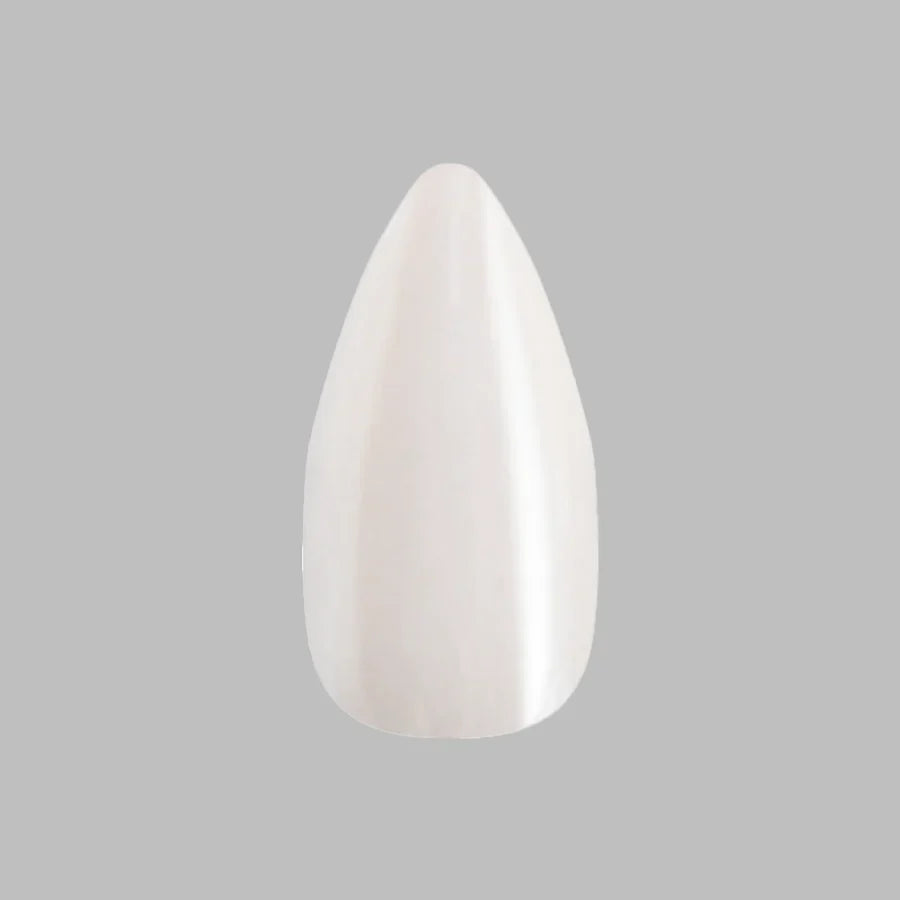 White Jelly Chrome - Press-On | Medium | Stiletto