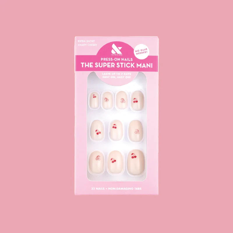 Vampy Cherry | Extra Short | Round - Tab Press-On
