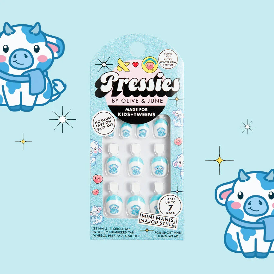 Fuzzy Winter Cow French - Pressies | Extra Short Short | Round