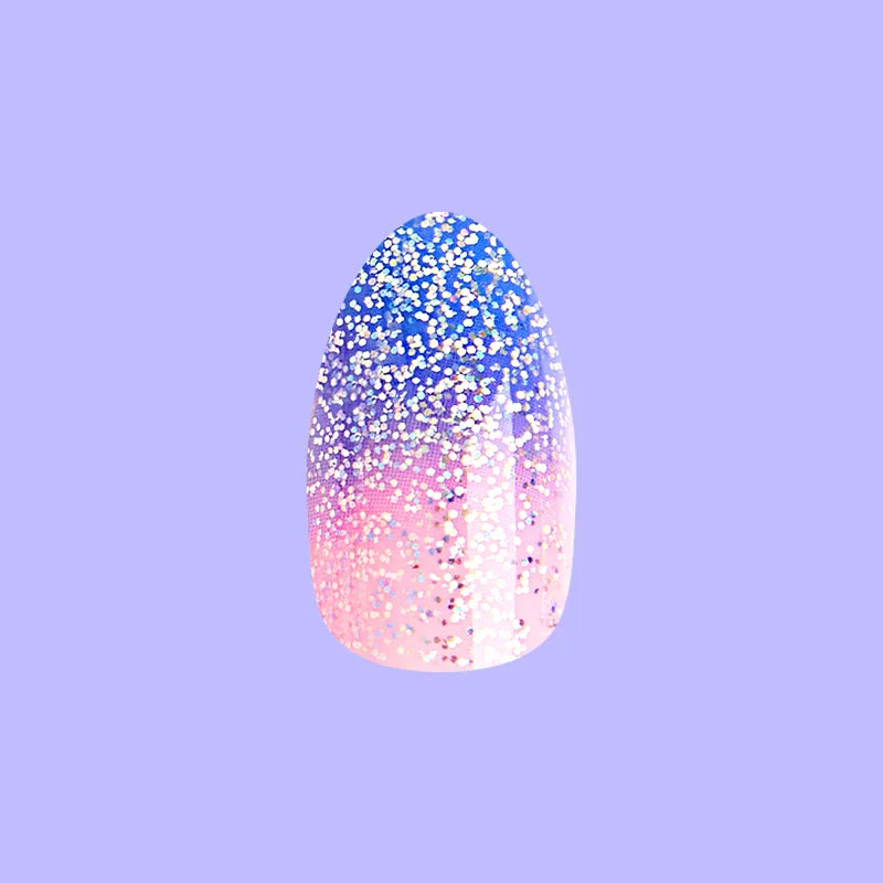 Major Glitter Gradient - Press On | Medium | Almond