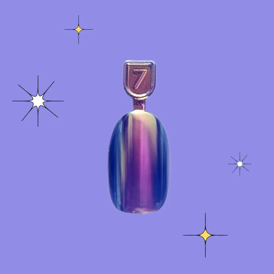 Blue Chrome Magic - Pressies | Short Medium | Round