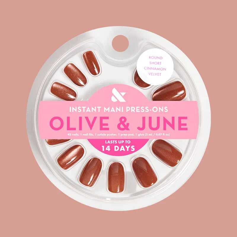 Cinnamon Velvet - Press-On | Short | Round
