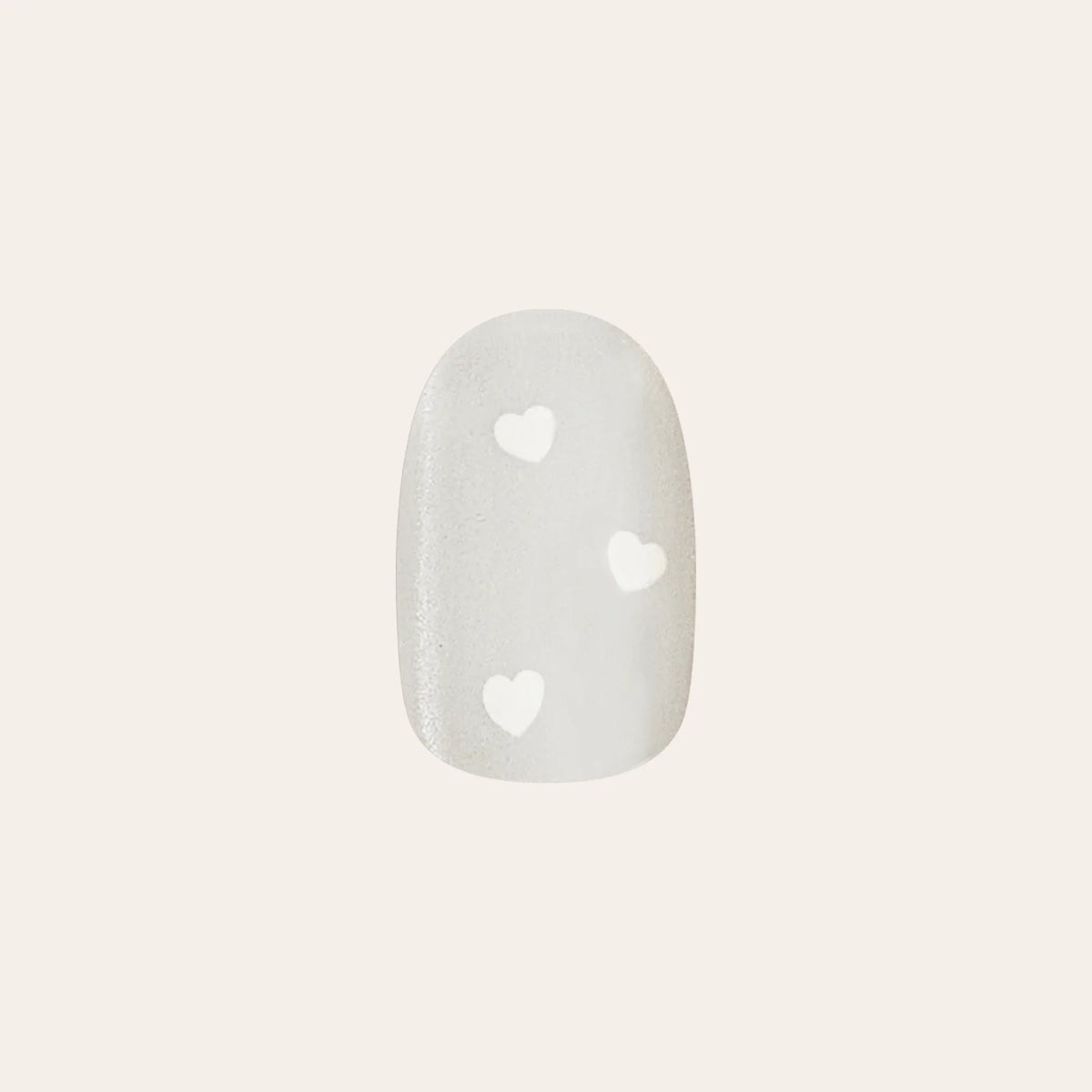 Velvet Pearly Hearts - Tab Press On | Extra Short | Round